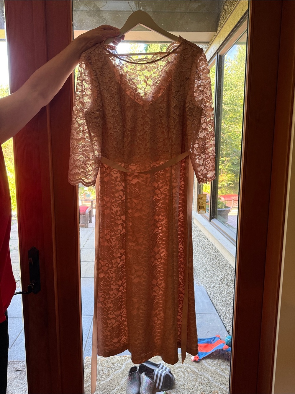 Alex Evenings Blush Lace Midi Dress - new with tags (size 14)